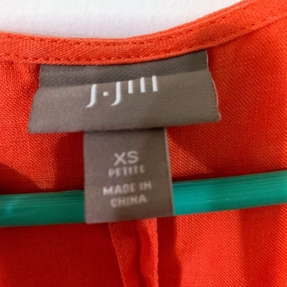 🐦- J.Jill sz XS Petite Orange Linen Dress - Picture 4 of 5